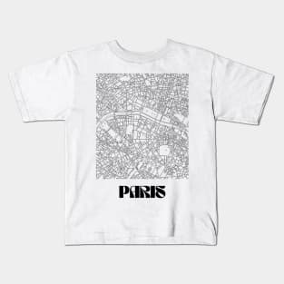 Retro Map of Paris, France Minimalist Line Drawing Kids T-Shirt